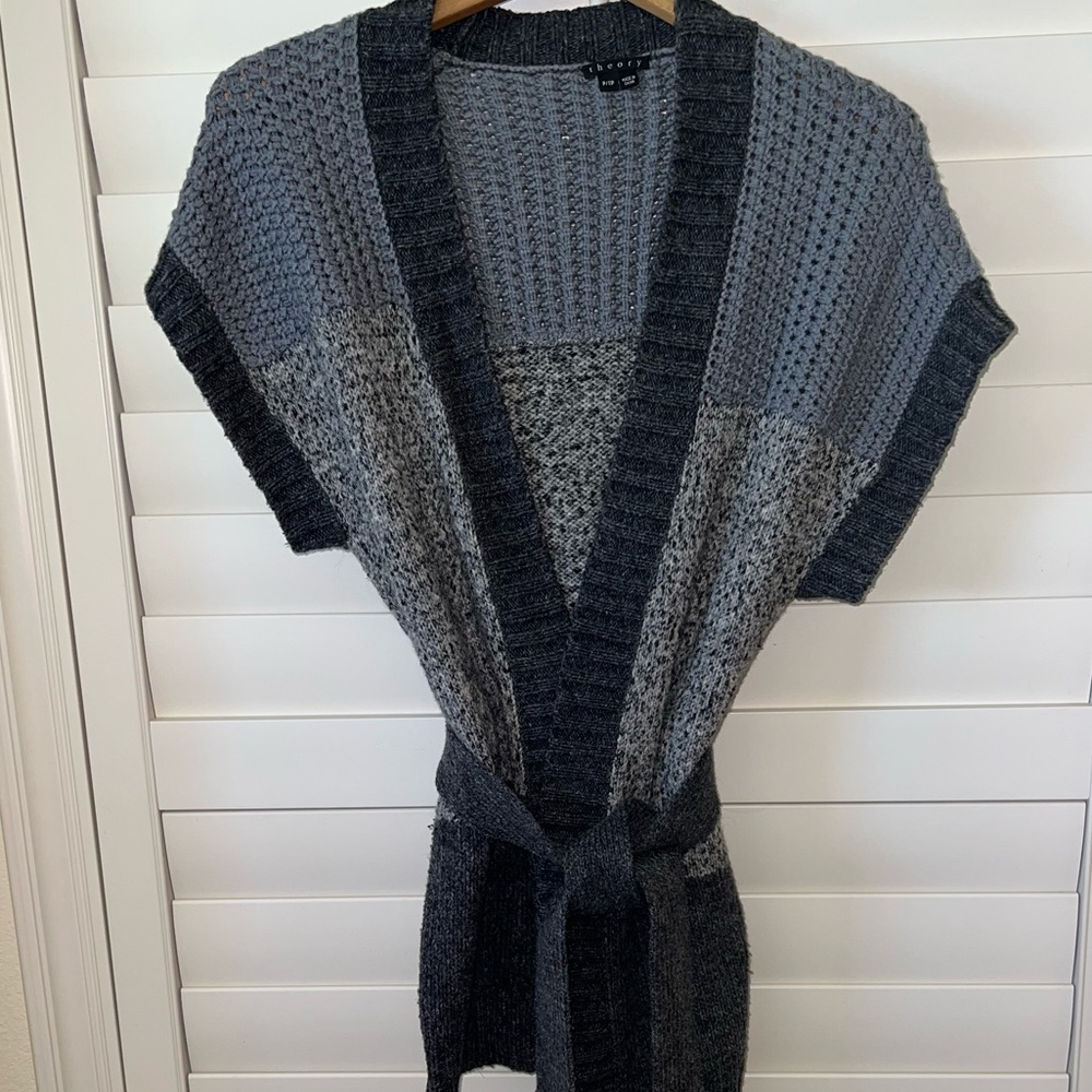 Theory belted short sleeve tunic